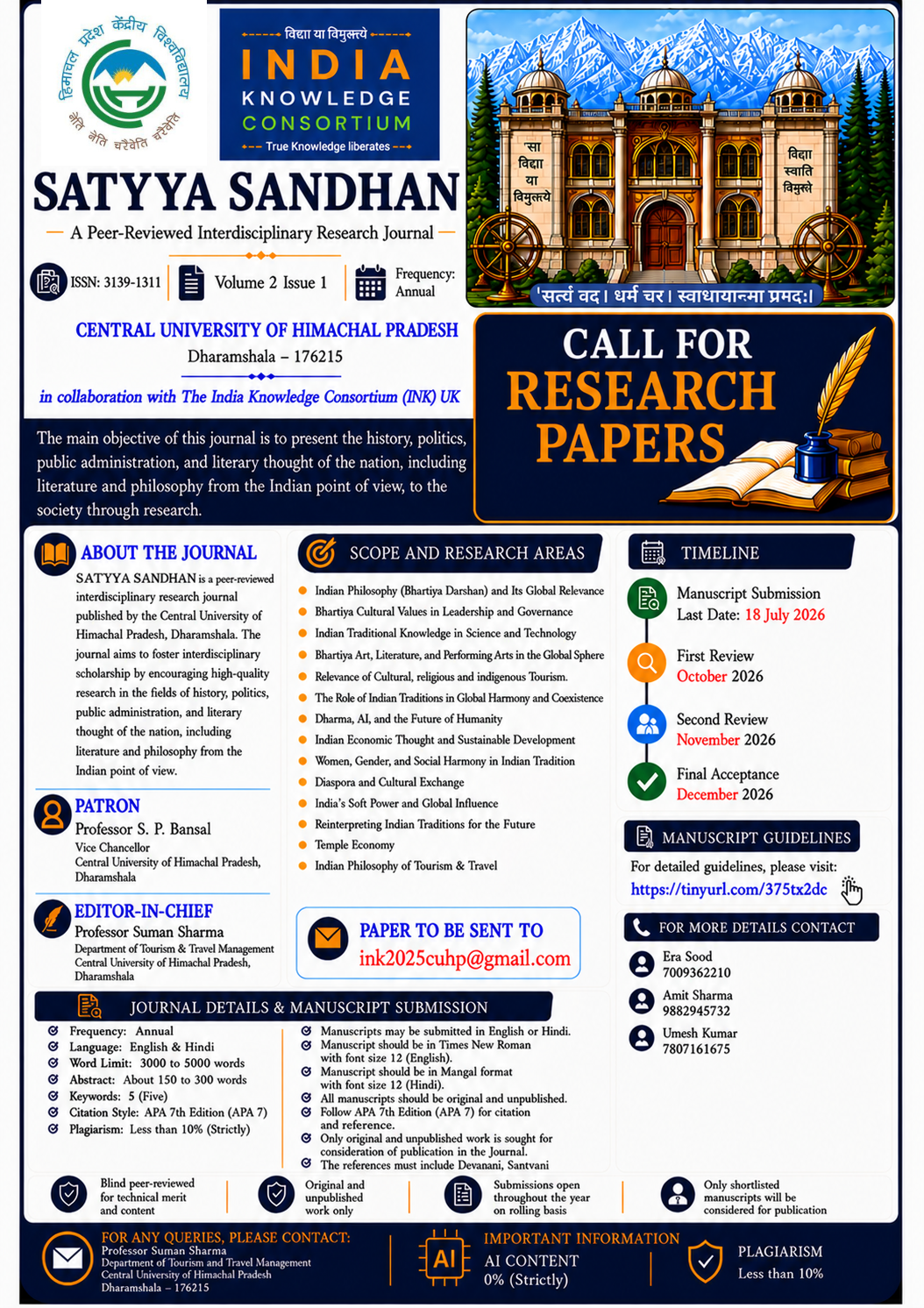 SATYYA SANDHAN – Call for Paper